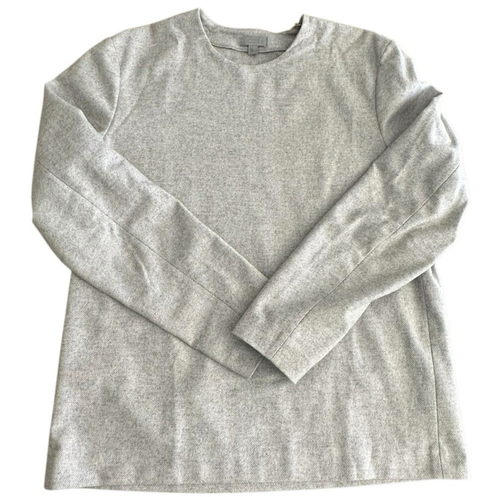 COS Gray Wool Blended Long Sleeve Crew Neck:  M